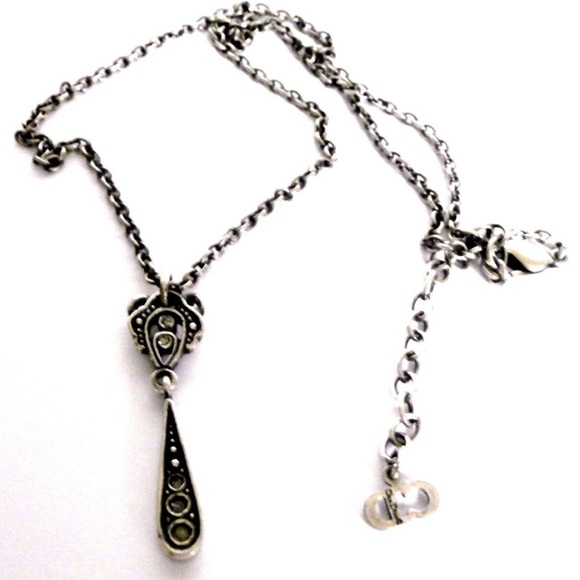 CHRISTIAN DIOR SIGNED GUNMETAL NECKLACE - Picture 5 of 12